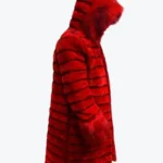 Blumarine Red Faux Fur Long Coat Side - Rare Jackets