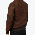 Men's Mocha Sven Suede Bomber Jacket Back - Rare Jackets