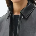 Nonie Lambskin Leather Jacket Collar Rare Jacket