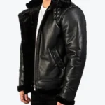 Orban Men’s Black B-3 Bomber Leather Jacket Side - Rare Jackets