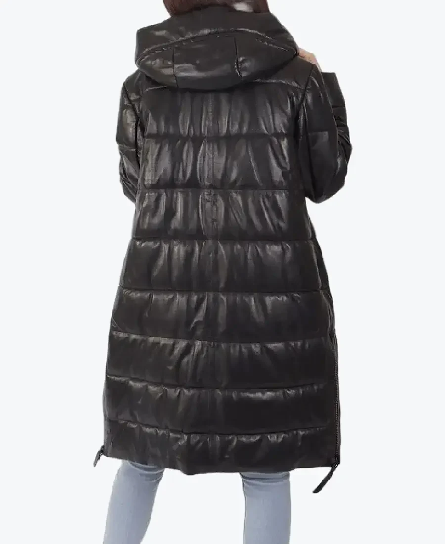 Parilis Puffer Leather Jacket Back - Rare Jackets