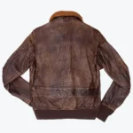 Paul Men’s Distressed Brown G-1 Bomber Leather Jacket Back - Rare Jackets