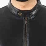 Pedro Men’s Black Leather Biker Jacket Colllar Rare Jacket