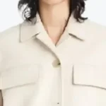 Proenza Schouler Roos Beige Leather Jacket Collar Rare Jacket