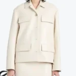 Proenza Schouler Roos Beige Leather Jackets Rare Jacket