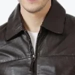 Retro Leather Jacket Henry Brown Collar Rare Jacket