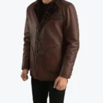 Rocky Brown Fur Leather Coats Rare Jacket