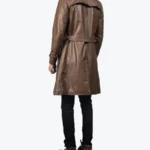 Rorschach Brown Leather Coat Back - Rare Jackets