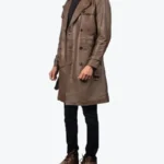 Rorschach Brown Leather Coat Side - Rare Jackets