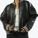 Rosa Women’s Black Leather Varsity Jackets Rare Jacket