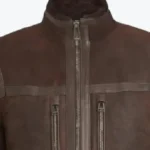 Roughout Shearling Leather Lightweight Jacket Collar Rare Jacket