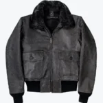 Shadow G-1 Distressed Black Aviator Leather Jackets