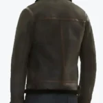 Shop The Alberto Men’s Brown B-6 Bomber Leather Jacket Back