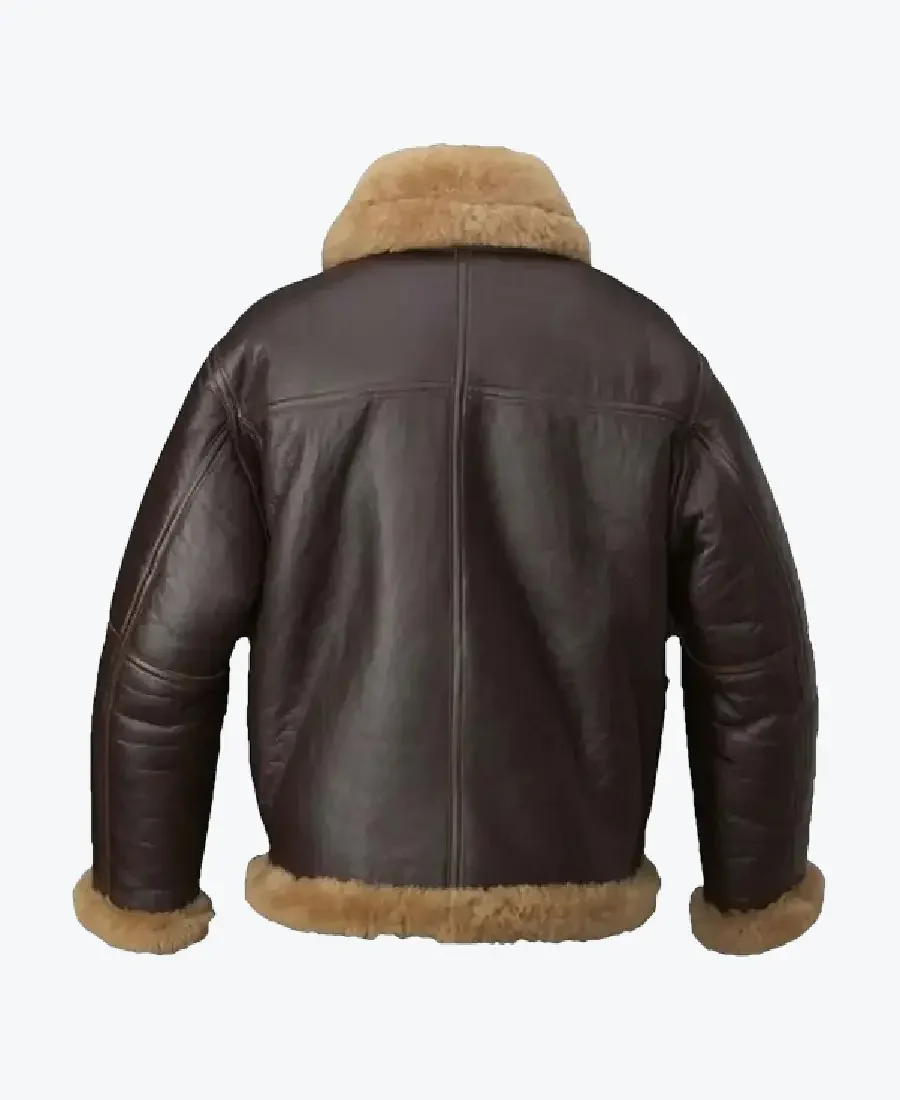 Shop The Aqua B-3 Shearling Brown Leather Aviator Jacket Rare Jacket