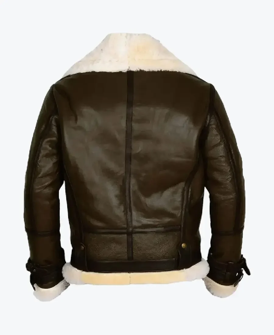 Shop The Army B-3 Shearling Brown Leather Aviator Jacket Rare Jacket