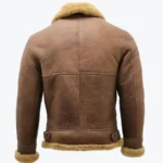Shop The B-3 Bomber Brown Aviator Faux Fur Leather Jacket Rare Jacket