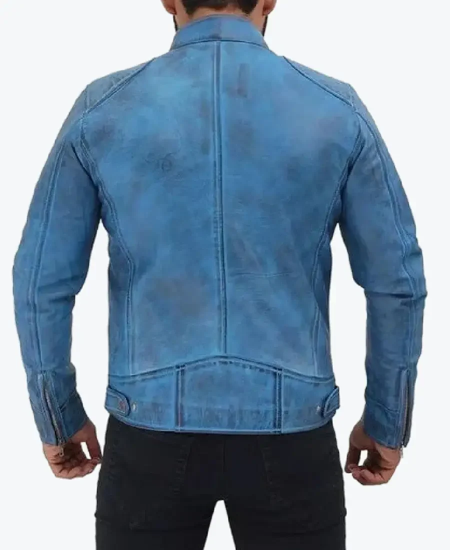 Shop The Blue Leather Lambskin Jackets Rare Jacket