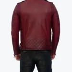 Shop The Brando Lambskin Burgundy Biker Jackets Rare Jacket