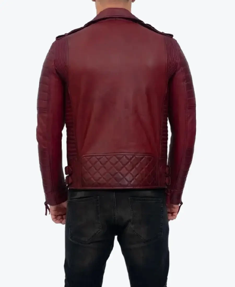 Shop The Brando Lambskin Burgundy Biker Jackets Rare Jacket