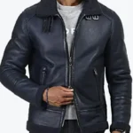 Shop The Carter Men’s Blue B-3 Bomber Leather Jacket - Rare Jackets