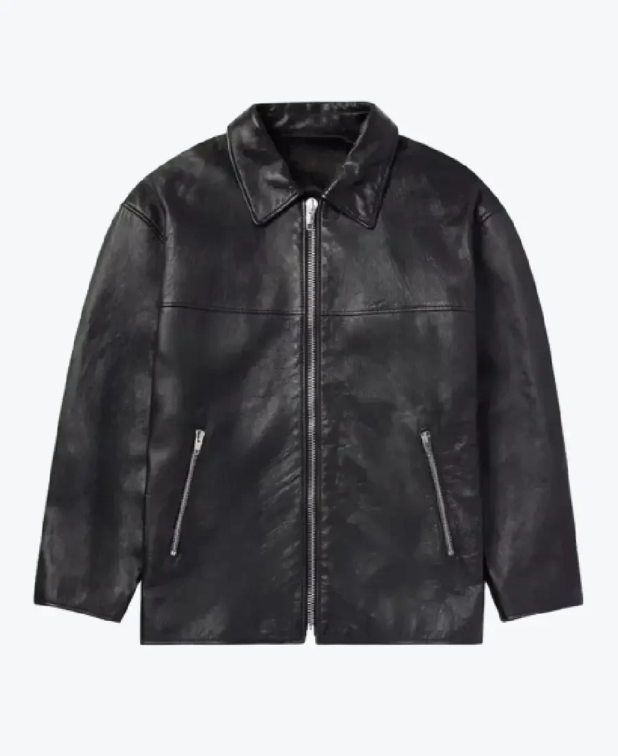 Men's PLain Black Leather Jacket - Rare Jackets