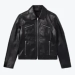 Shop The Women Blouson Cropped Leather Jacket - Rare Jackets
