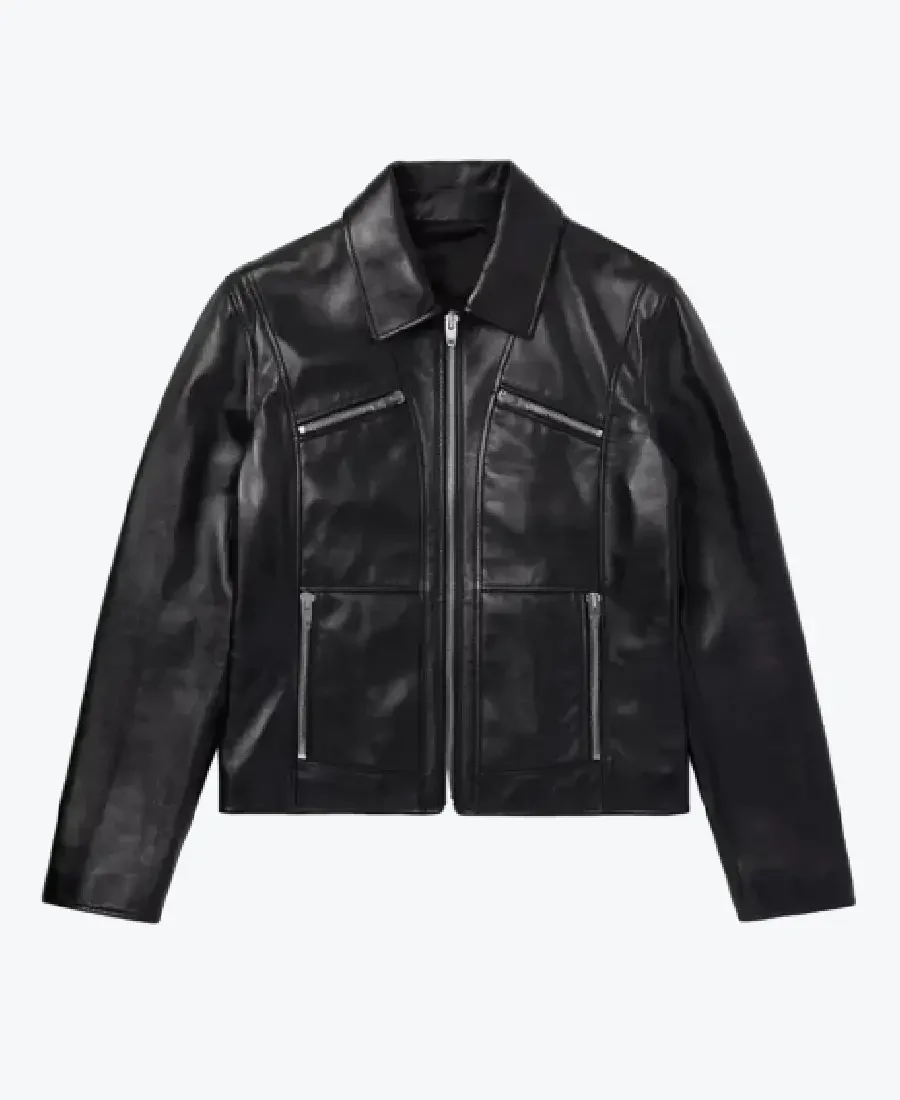 Shop The Women Blouson Cropped Leather Jacket - Rare Jackets