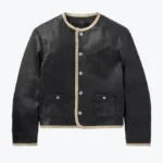 Women Crystal Embellished Leather Jacket - Rare Jackets