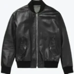 Shop The Celine Homme Logo Embossed Bomber Leather Jacket - Rare Jackets