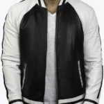 Shop The Charles Men’s Classic Black Stripped Bomber Style Jacket - Rare Jackets