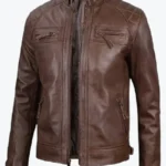 Shop The Chocolate Brown Cafe Mens Leather Motorcycle Jacket - Rare Jackets