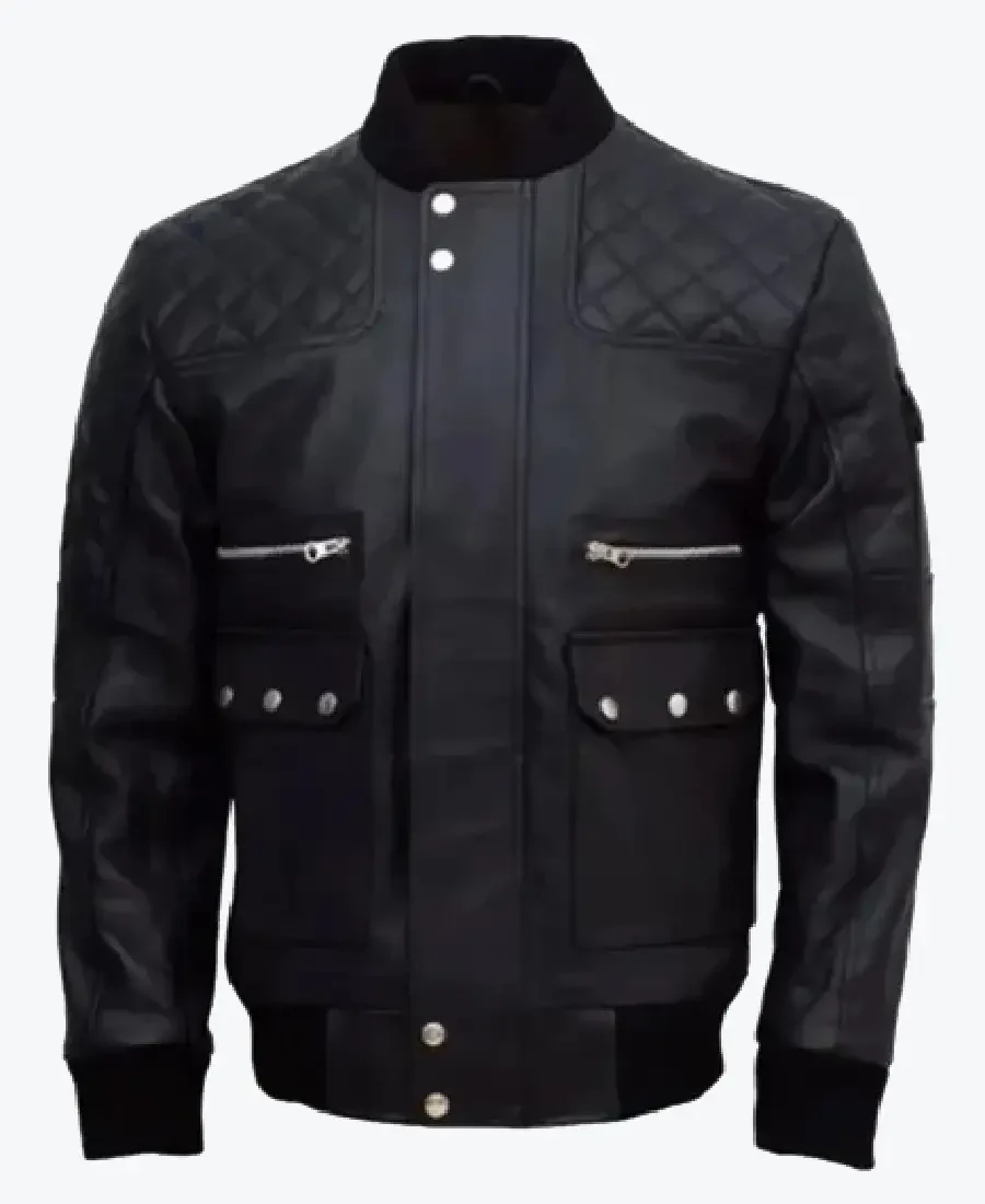 shop the classic men slim fit black quilted bomber jacket - rare jackets