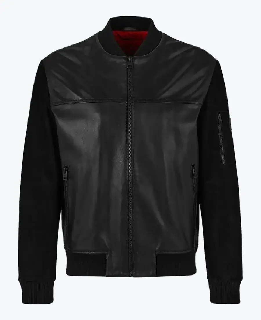Shop The Cooper Mens Black Bomber Leather Jacket - Rare Jackets