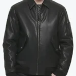 Shop The Curtis Men’s Black MA-2 Bomber Leather Jacket - Rare Jackets