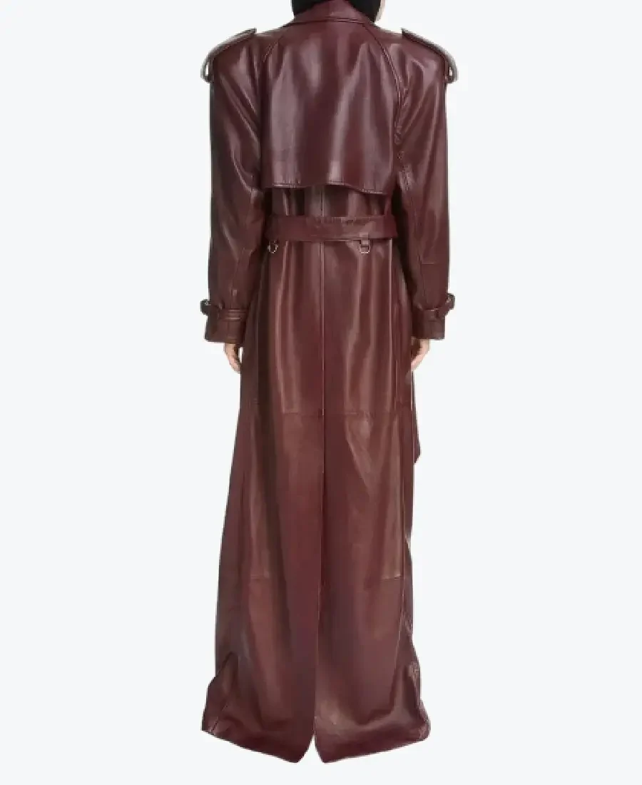 Shop The Delicate Kim Burgundy Leather Coat Rare Jacket