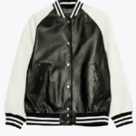 Shop The Diana Women’s Black and White Leather Varsity Jacket - Rare Jackets