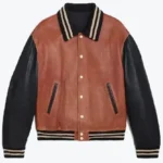 Shop The Drake Men’s Brown and Black Leather Varsity Jacket - Rare Jackets