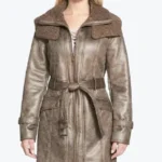Shop The Duster Shearling Mid-Length Trench Coat - Rare Jackets