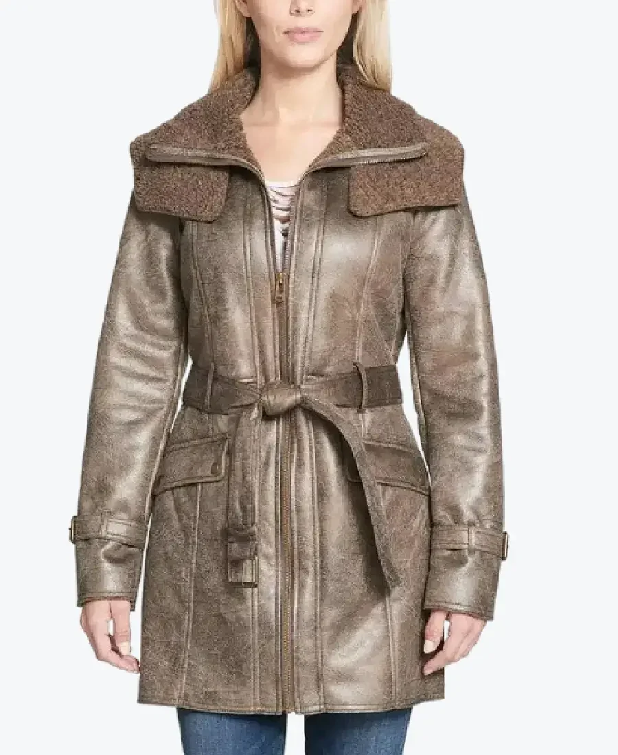 Shop The Duster Shearling Mid-Length Trench Coat - Rare Jackets