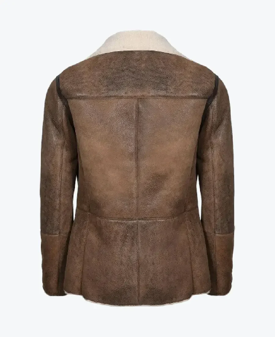 Shop The Faith Men’s Brown Distressed Aviator Leather Jacket Rare Jacket