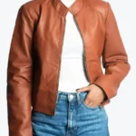 Shop The Fannie Women’s Brown Leather Jacket - Rare Jackets