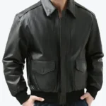 Shop The Flight Black A-2 Bomber Aviator Leather Jacket - Rare Jackets