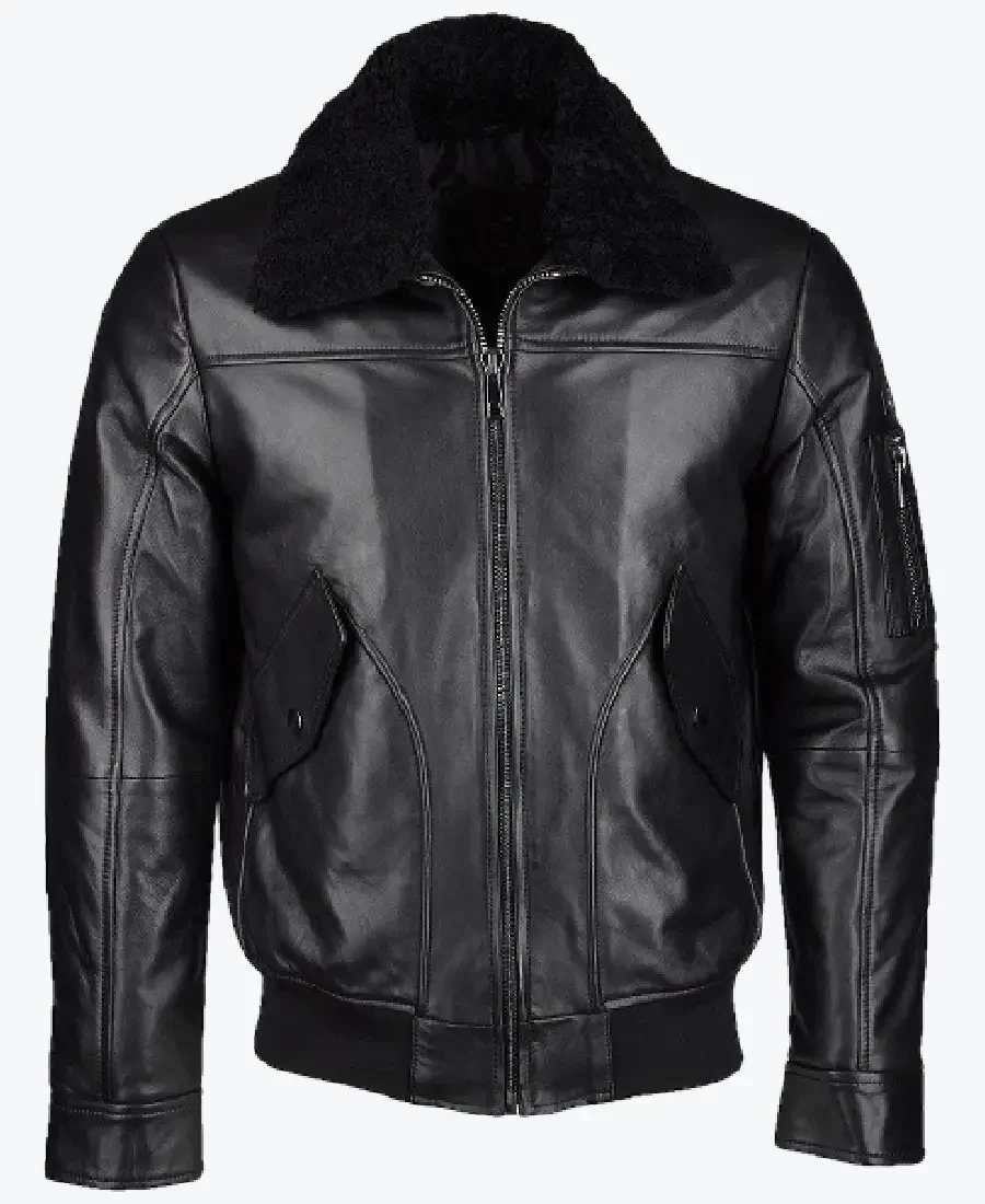 Shop The Francis Mens Black Bomber Leather Jacket - Rare Jackets