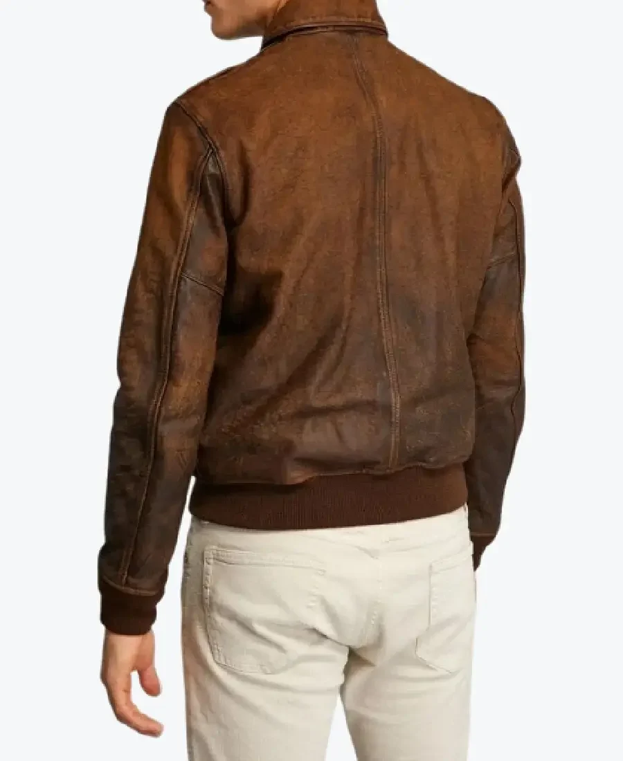 Shop The Gus Distressed Brown Leather Jackets Rare Jacket