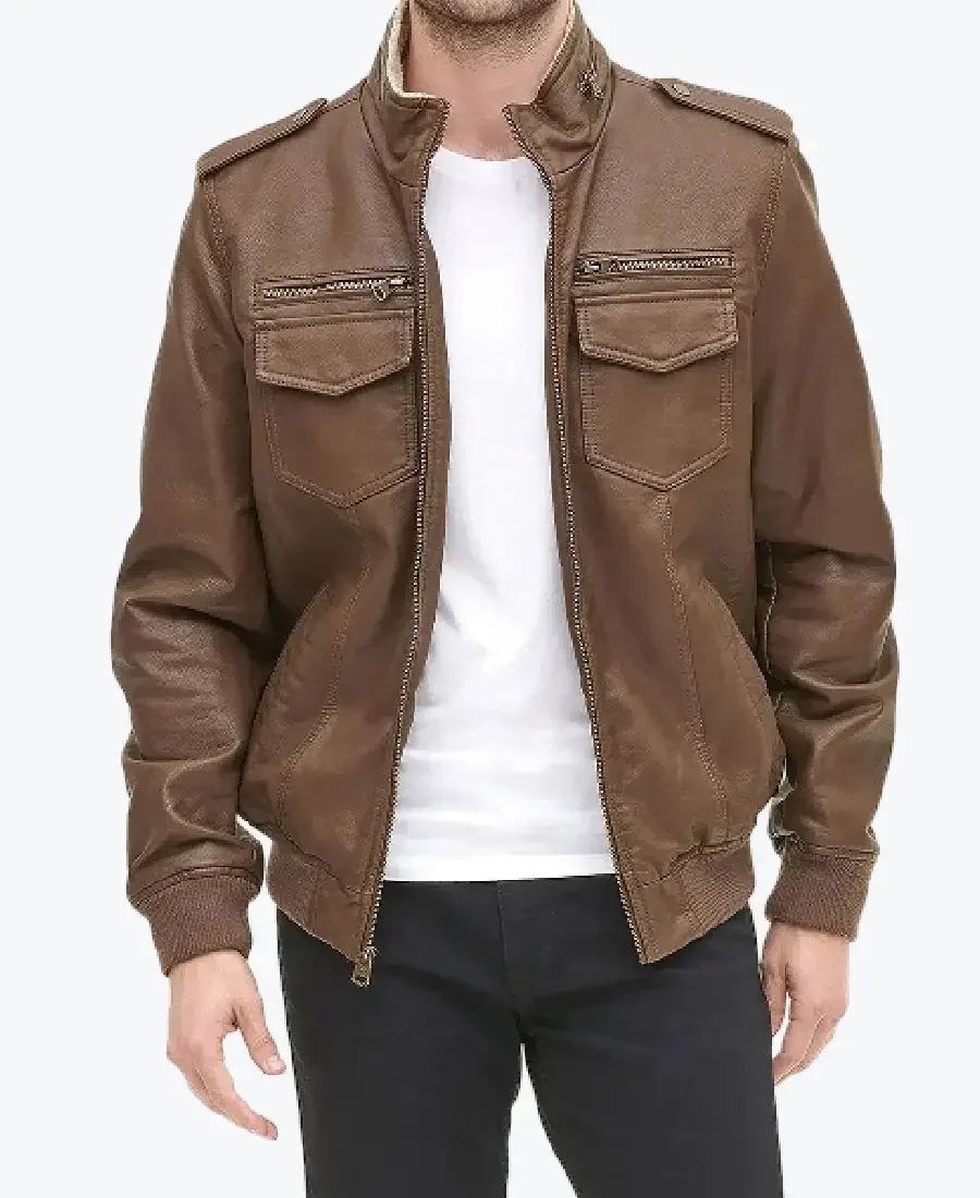 Shop The Henry Mens Brown Bomber Leather Jacket - Rare Jackets