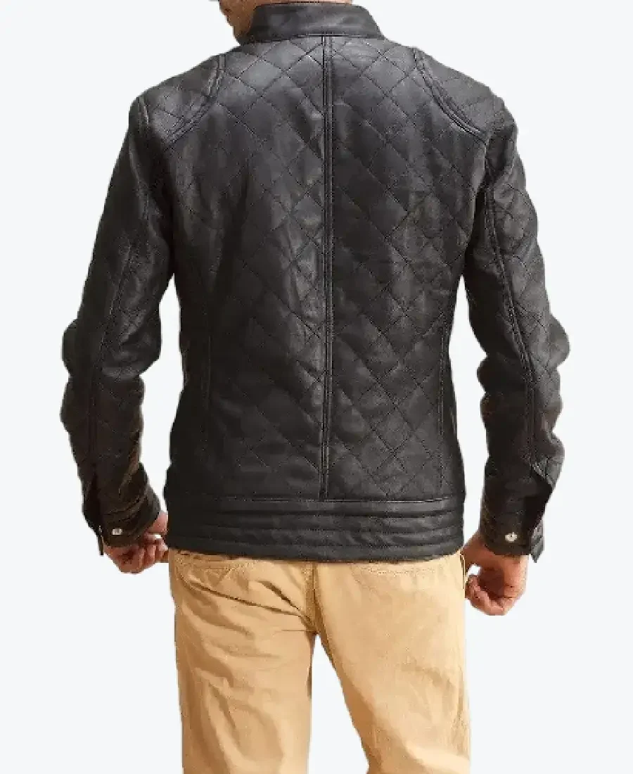 Shop The Henry Quilted Black Leather Jackets Rare Jacket