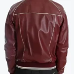 Shop The Holt Men’s Maroon Varsity Leather Jacket