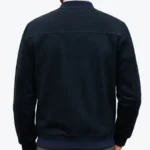 Shop The James Mens Dark Blue Bomber Suede Jacket