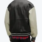 Shop The Jaxon Men’s Black and Off-White Leather Varsity Jacket Rare Jacket