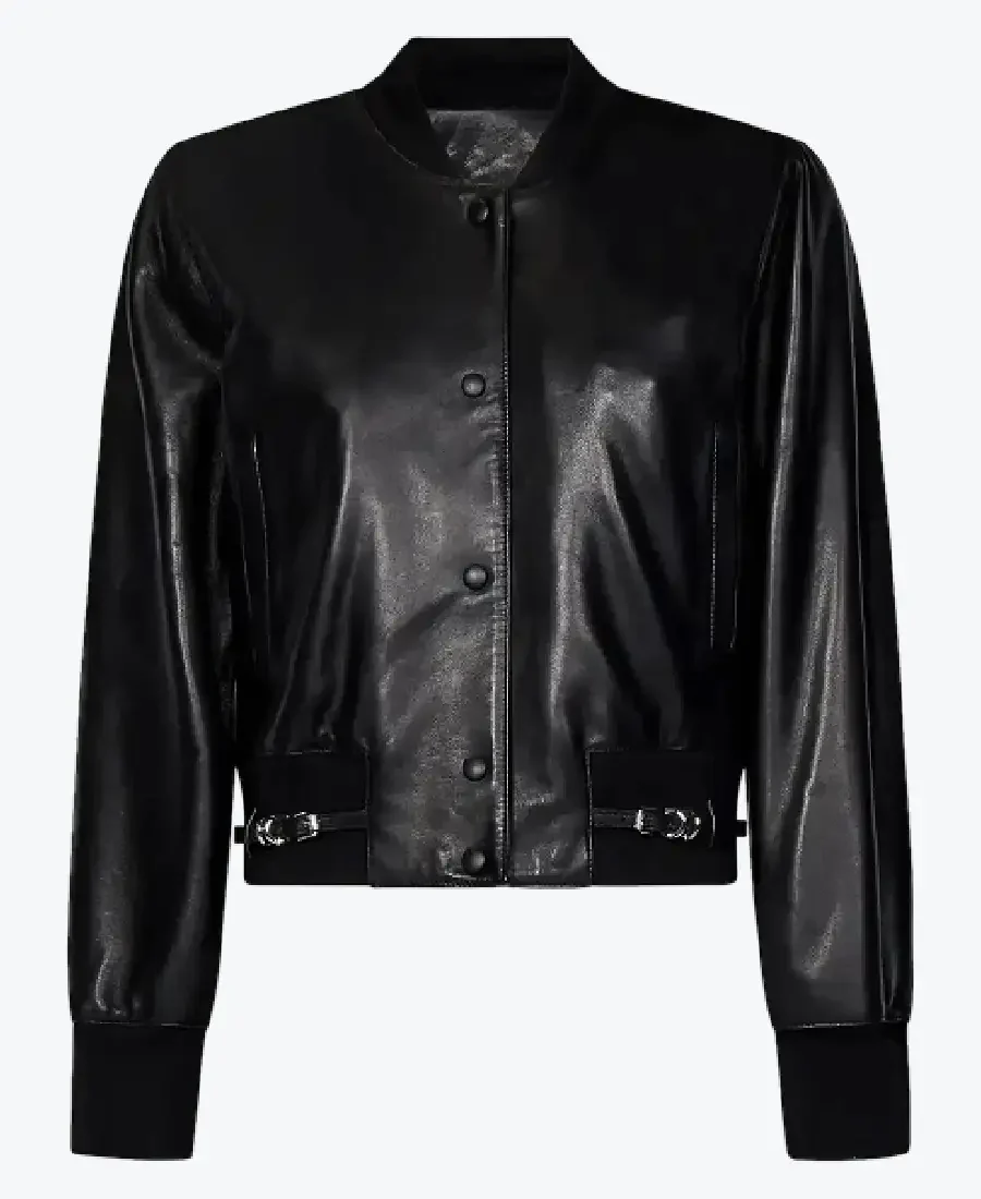 Shop The Jenna Women’s Black Leather Varsity Jacket - Rare Jackets